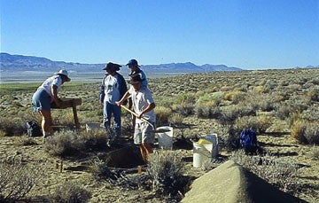 Excavations at a site in Owens Valley in progress. Kevin Vaughn and company.